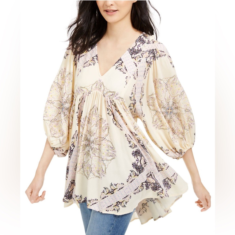 Free People Girl Talk Printed Tunic